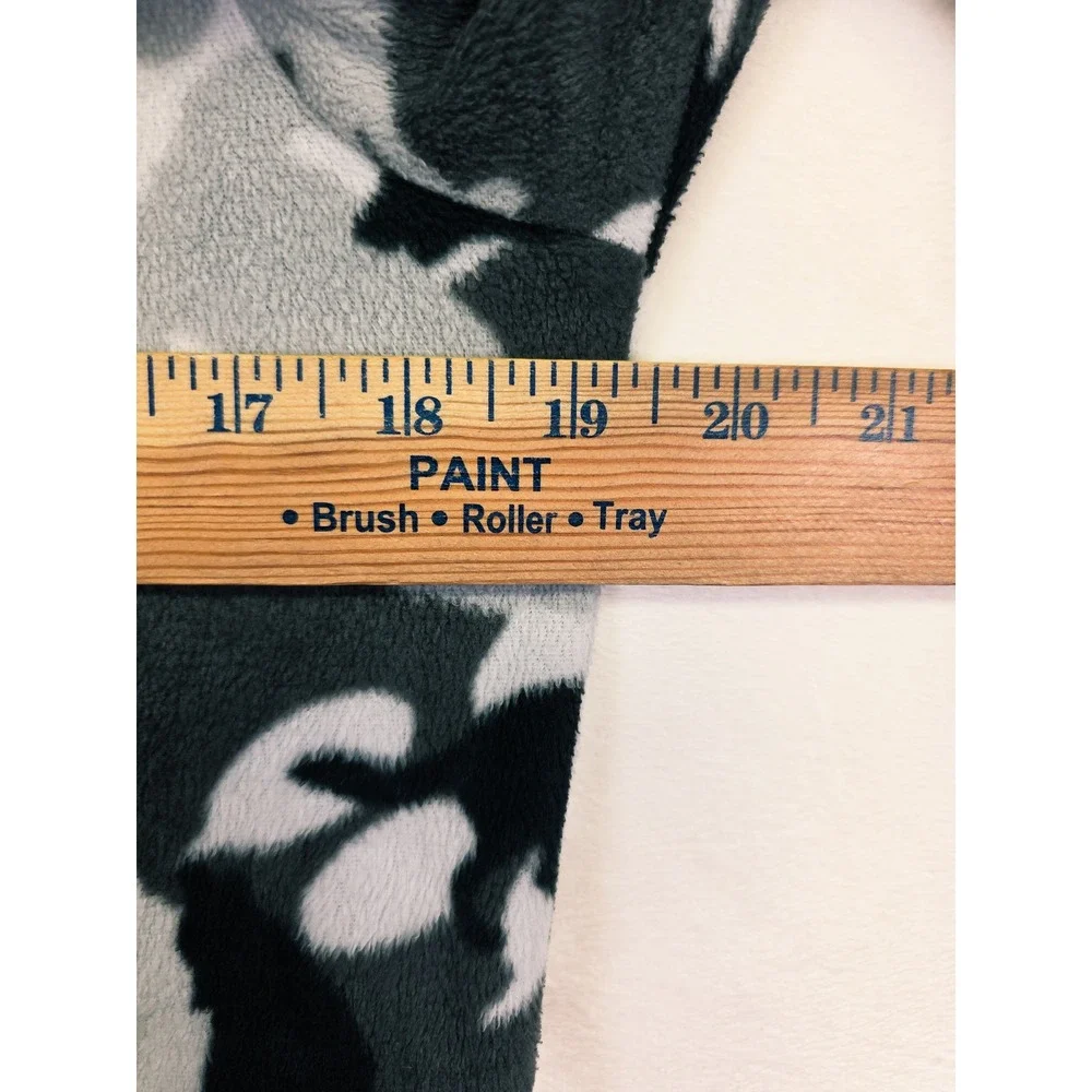 Cat & Jack One Piece Pajamas Kids XL‎ 16 Gray Wolf Hood Zip Cozy Sleepover Cabin